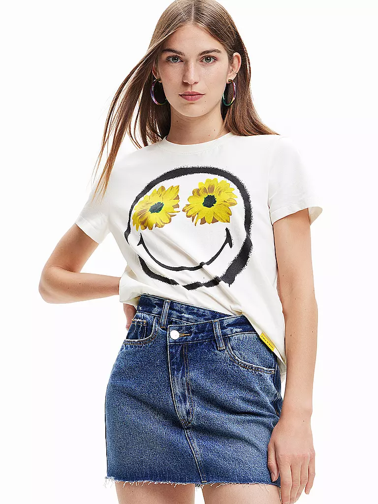 DESIGUAL | T-Shirt SMILEY | weiss