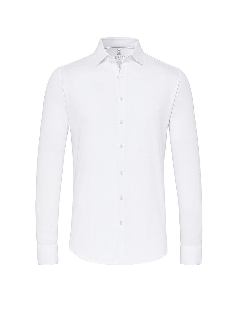 DESOTO Jerseyhemd Slim Fit weiss | XS