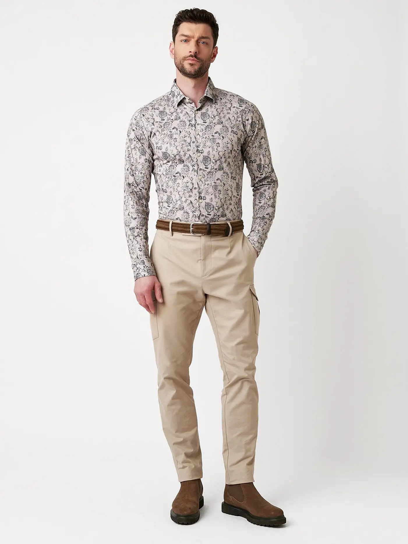 DESOTO | Jerseyhemd Slim Fit  | beige