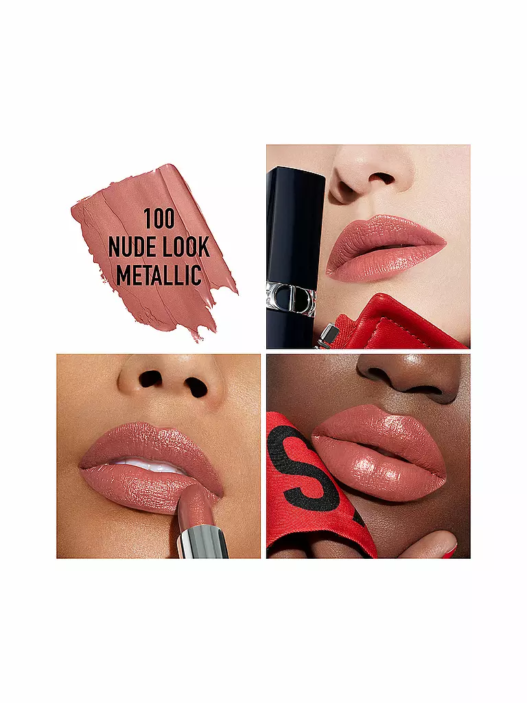 DIOR | Lippenstift - Rouge Dior Metallic Refill ( 100 Nude Look )  | braun