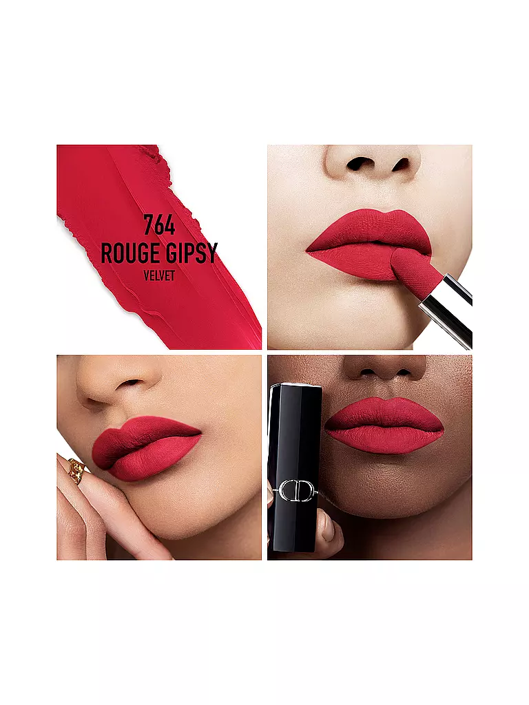 DIOR | Lippenstift - Rouge Dior Velvet Lipstick (764 Rouge Gipsy) | rot
