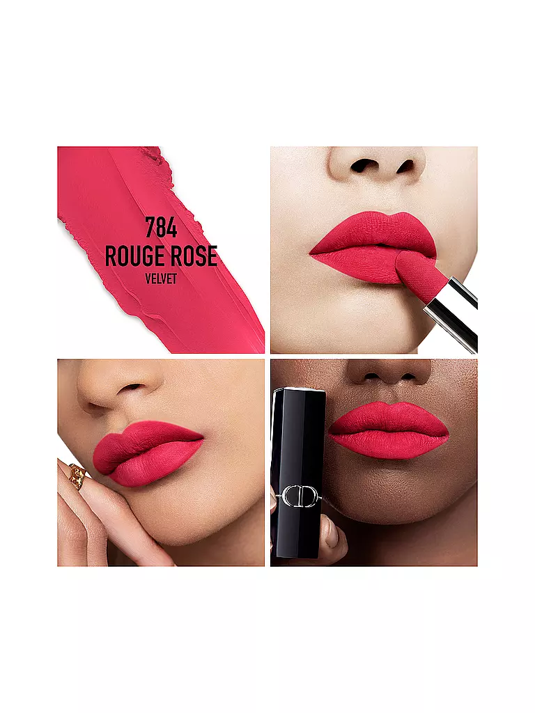 DIOR | Lippenstift - Rouge Dior Velvet Lipstick (784 Rouge Rose) | beere