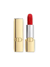DIOR | Rouge Dior Limitierte Edition Couture Lippenstift – Goldfarbenes Case und gravierter Stick (999 Fini Velours)  | Rot