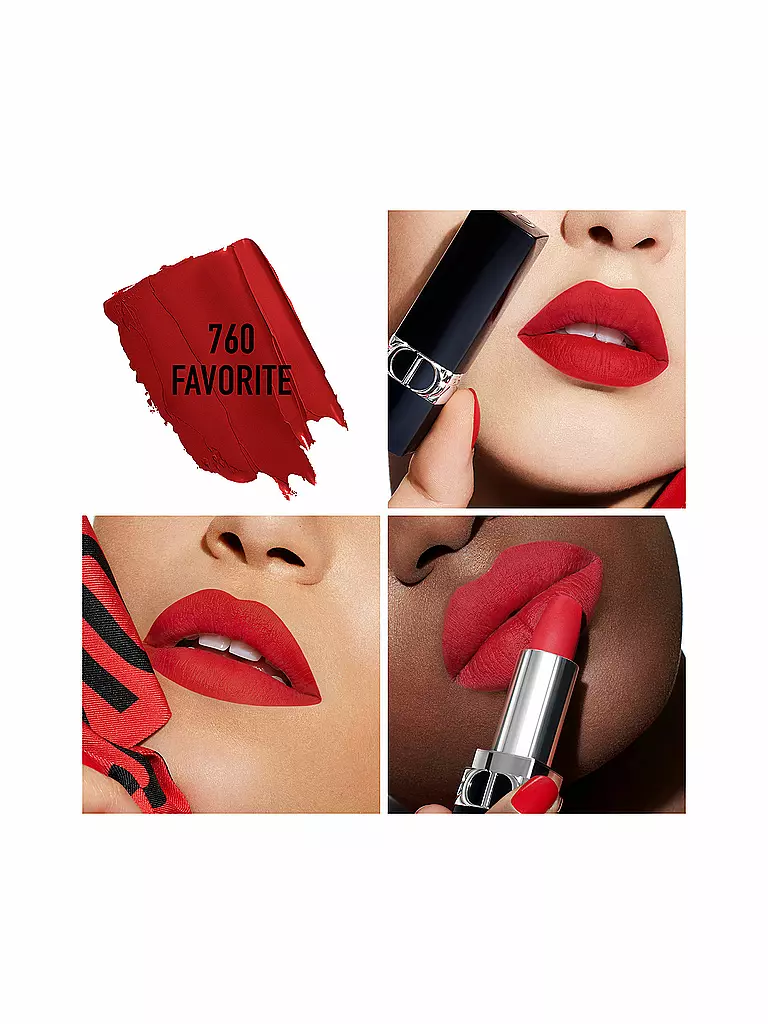 DIOR | Rouge Dior Velvet Lippenstift ( 760 Favorite )  | rot