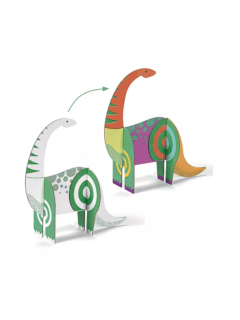 DJECO | Dinosaurier - Anmalen, Zusammenstecken, Spielen | keine Farbe