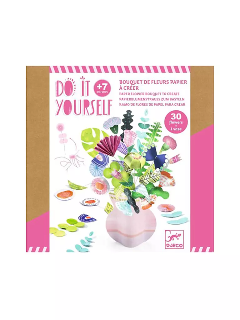 DJECO | Papierblumenstrauß Basteln - Filigrane Blumenpracht | keine Farbe