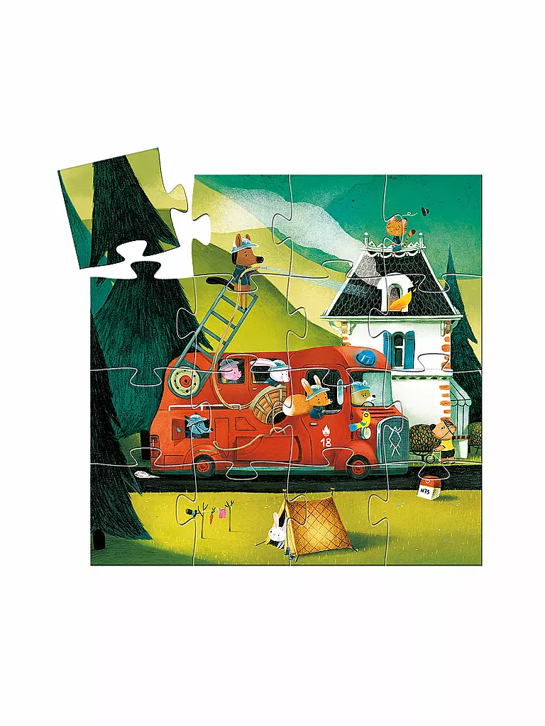 DJECO | Puzzle - Feuerwehr (16 Teile) | keine Farbe