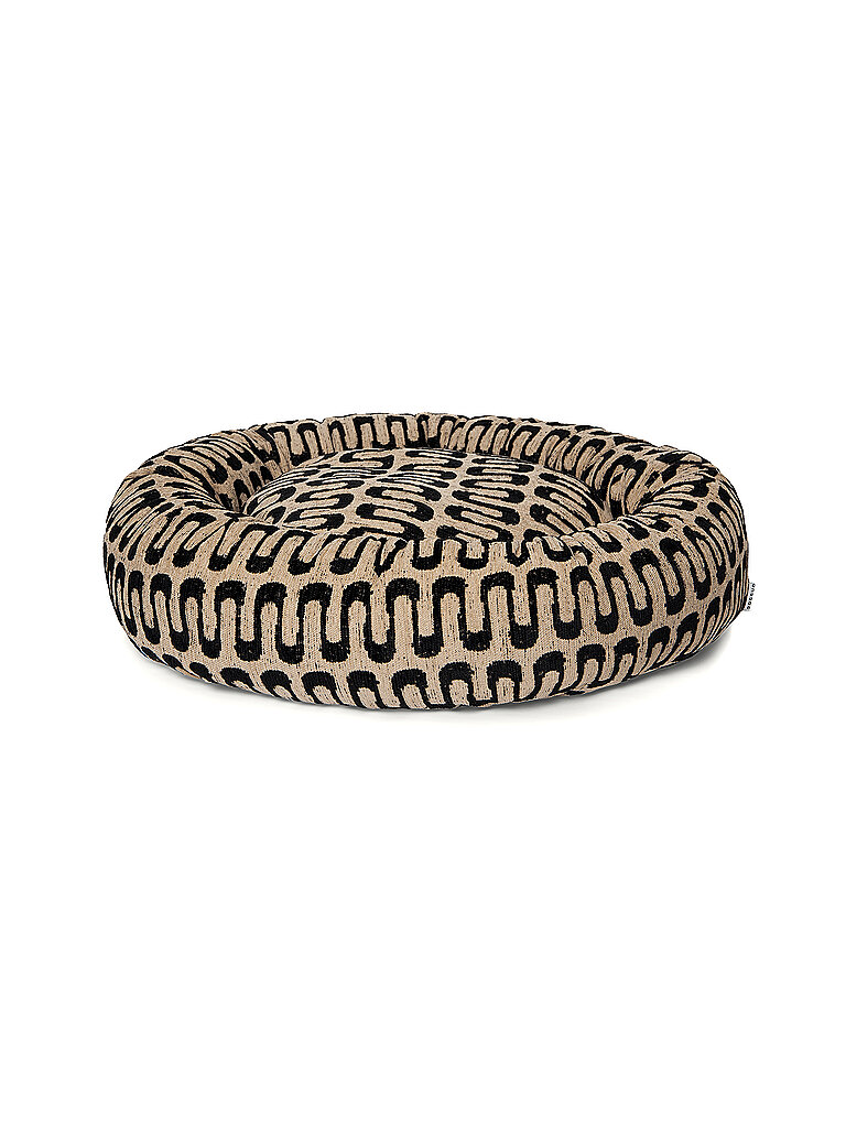 DOGGUO Hundebett ROUND RETRO-WAVE schwarz | S