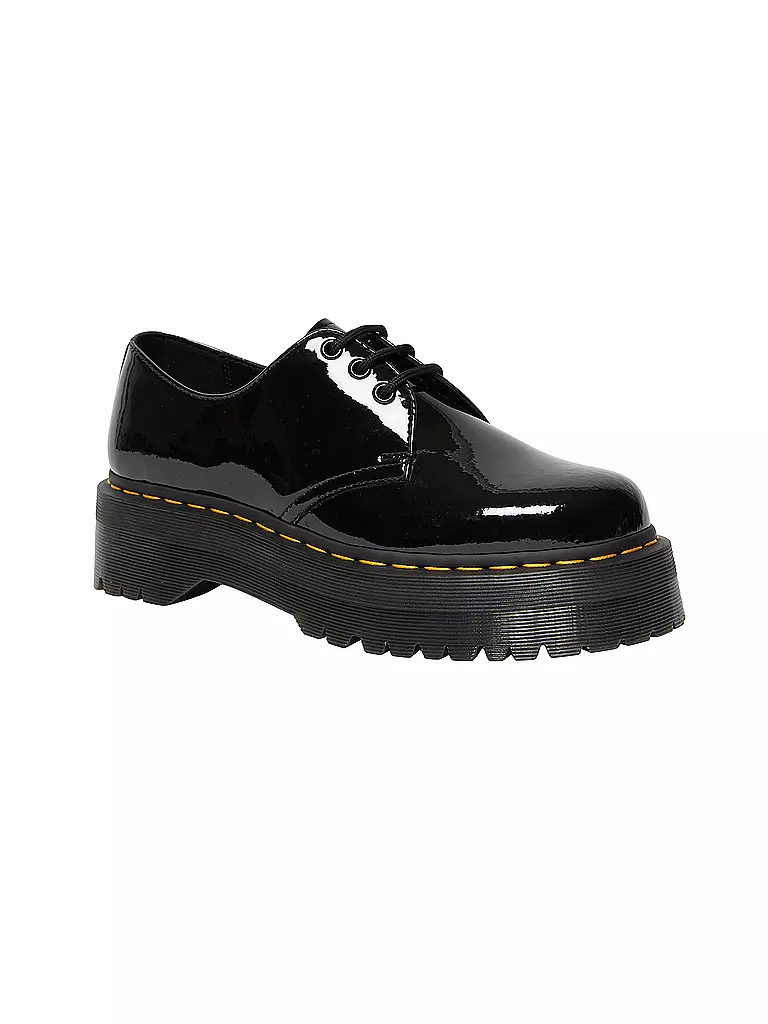 DR. MARTENS | Lack Plateau Schnürer 1461 Quad | schwarz