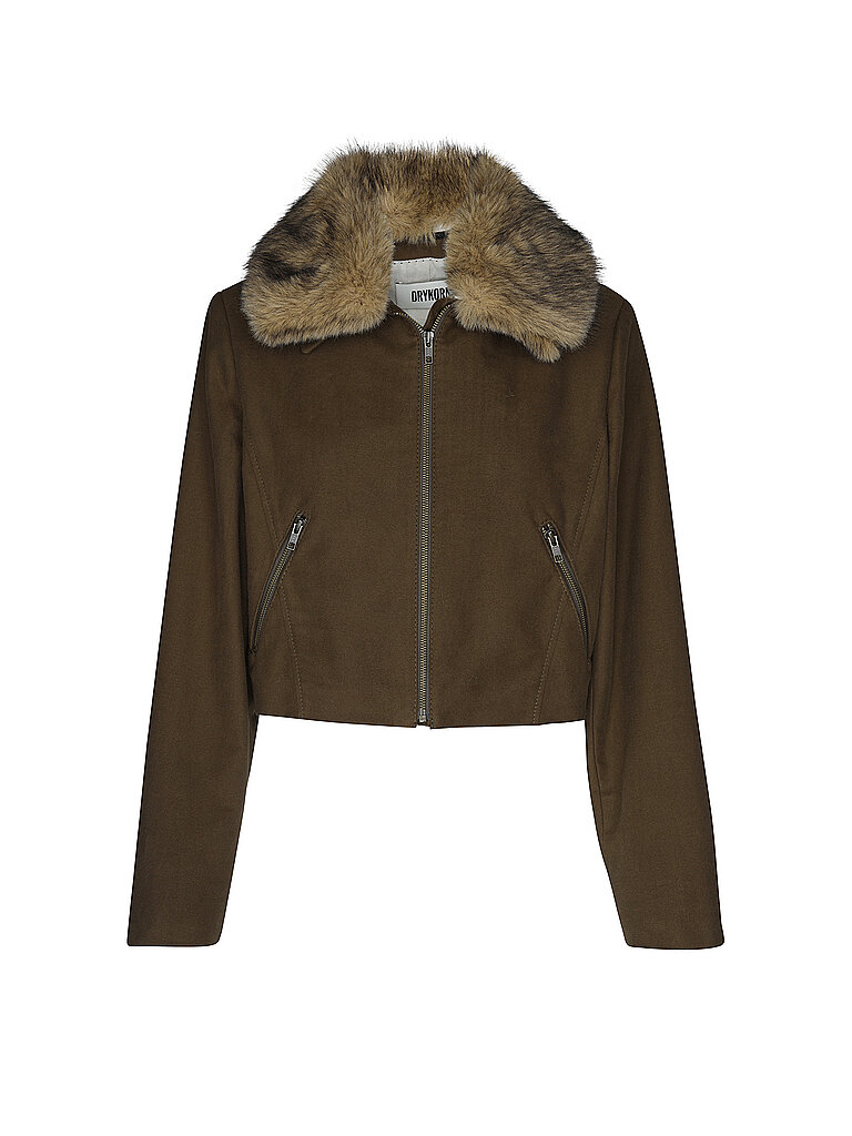DRYKORN Jacke in Lederoptik BAYTON_1 olive | 34