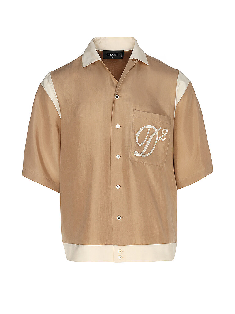 Seidenhemd orange 50 herren