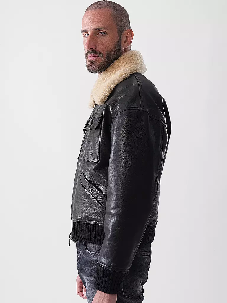 DSQUARED2 | Lederjacke AVIATOR | schwarz
