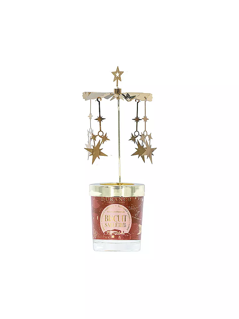 DURANCE | Weihnachts Duftkerze 75g mit Karussell Spritzgebäck | camel