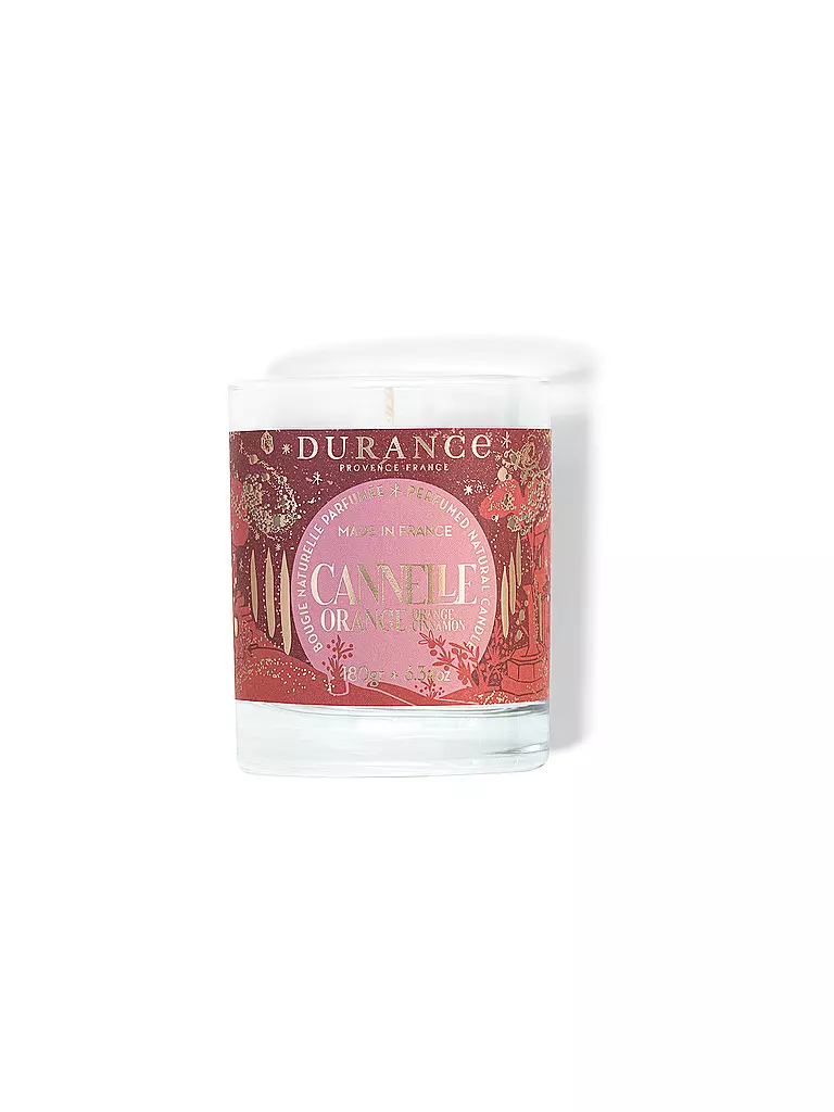 DURANCE | Weihnachts Duftkerze im Glas 280g Zimt-Orange | orange