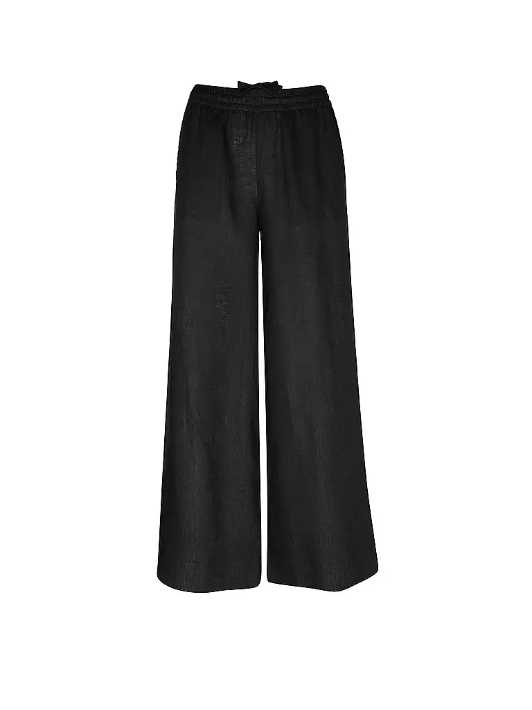 ECOALF | Leinenhose  wide leg MOSAALF | schwarz