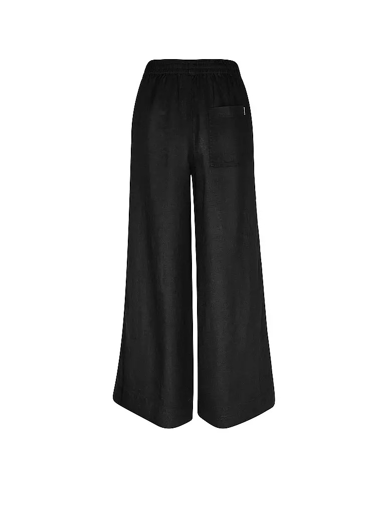 ECOALF | Leinenhose  wide leg MOSAALF | schwarz