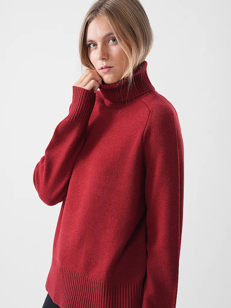 ECOALF | Rollkragenpullover  | dunkelrot