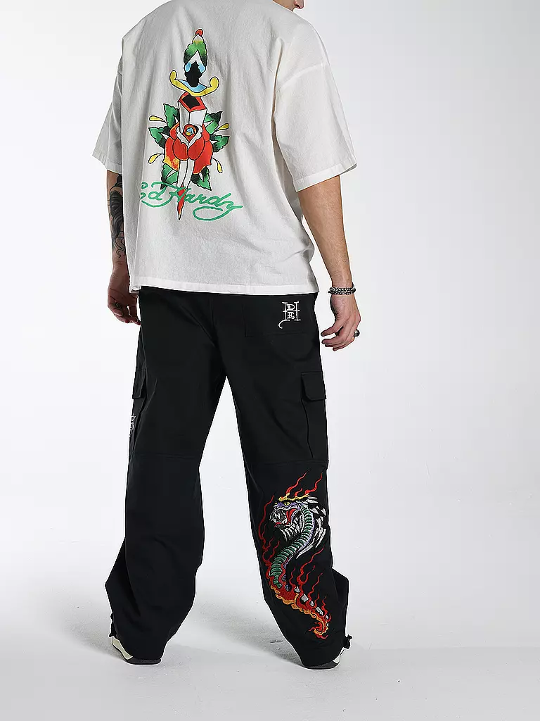 ED HARDY | Hemd Regular Fit ROSE RIDER CAMP | weiss