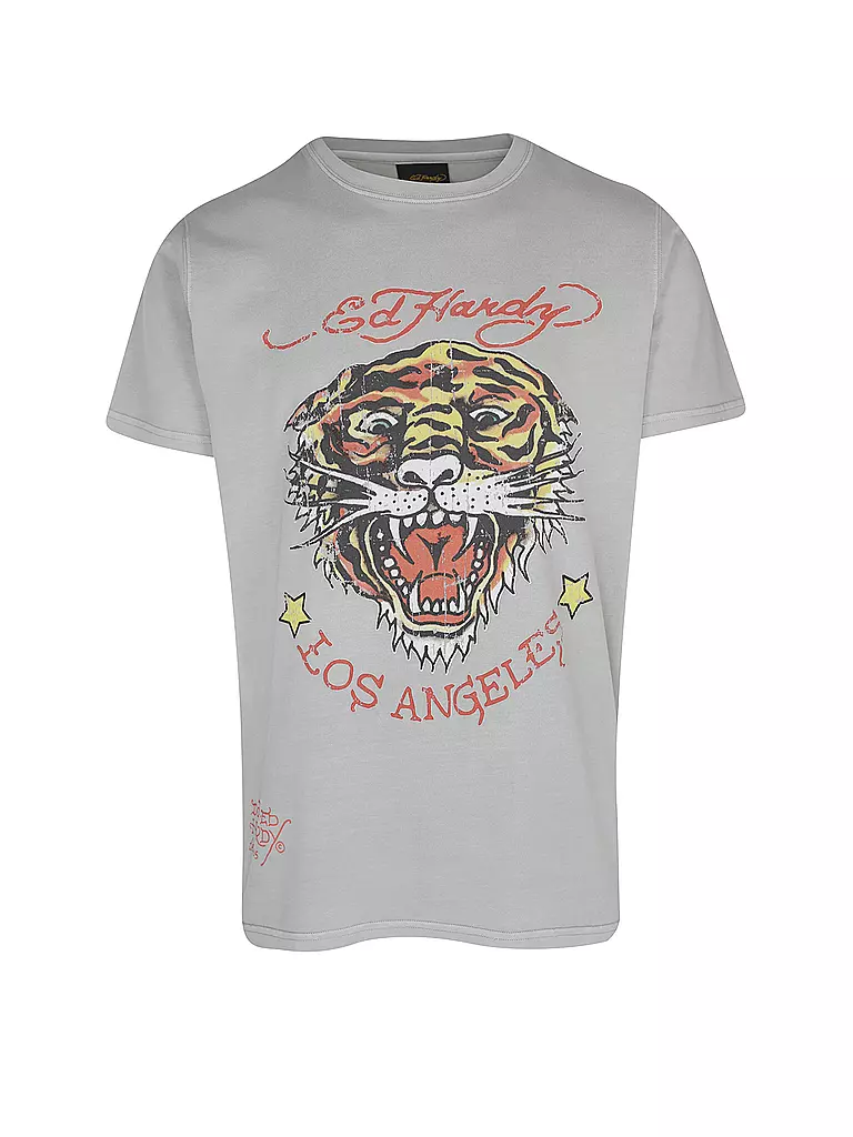 ED HARDY | T-Shirt TIGER VINTAGE | hellgrau