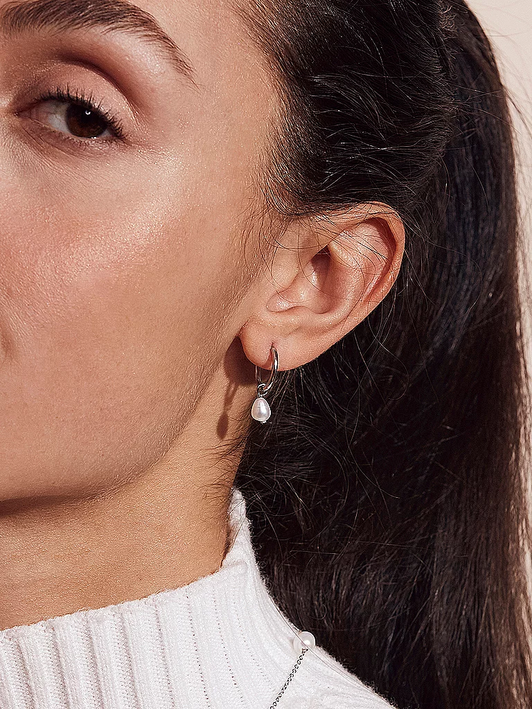 Edblad Perla Hoops Boucles d'oreilles Acier Argent 2