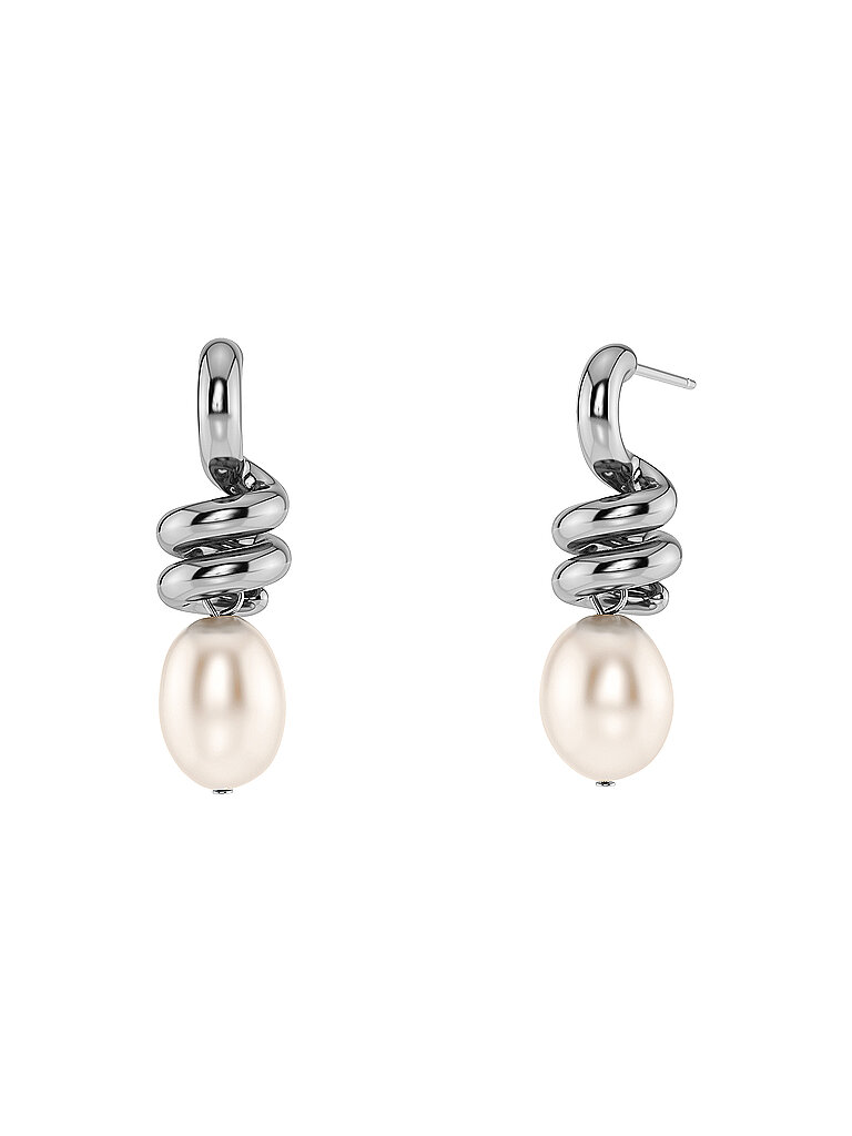 Ohrringe SWIVEL PEARL Large steel silber damen