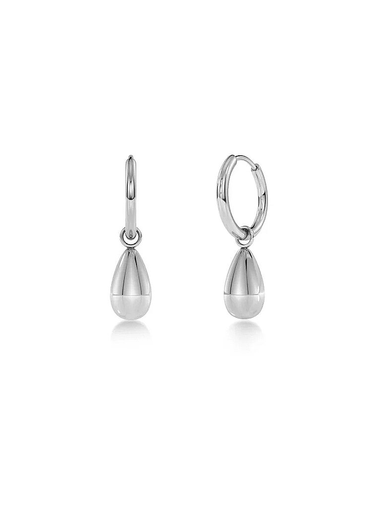 Ohrringe DROP MINI HOOPS teel silber damen