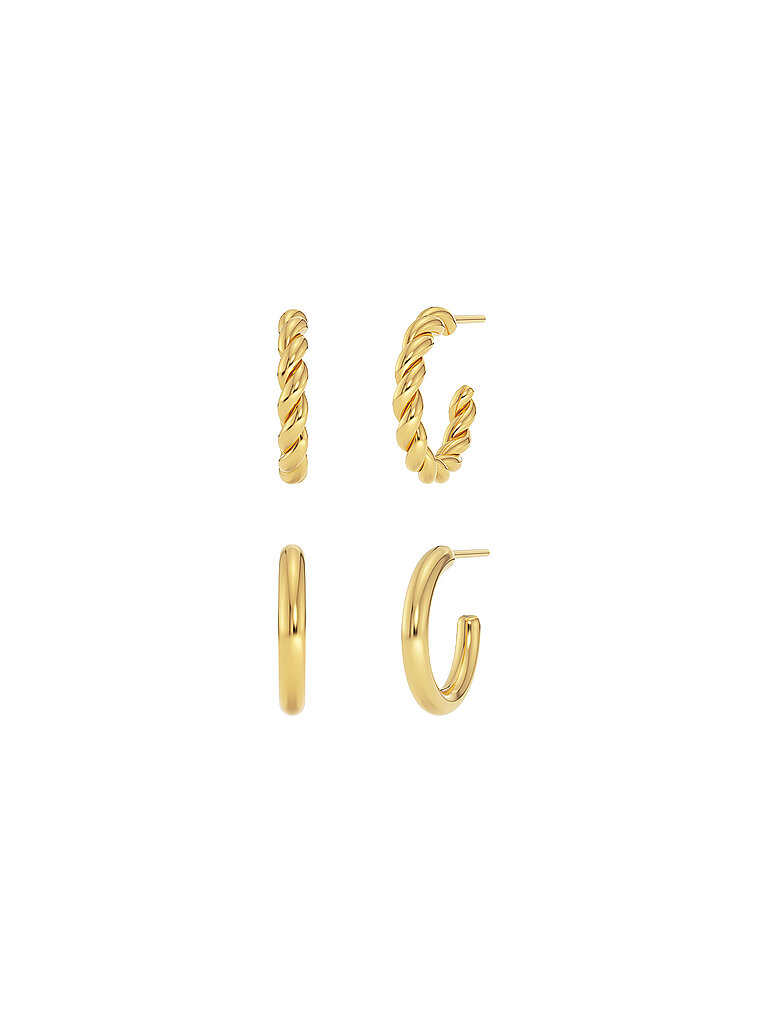 Ohrringe DUO PAIR CREOLES Gold gold damen