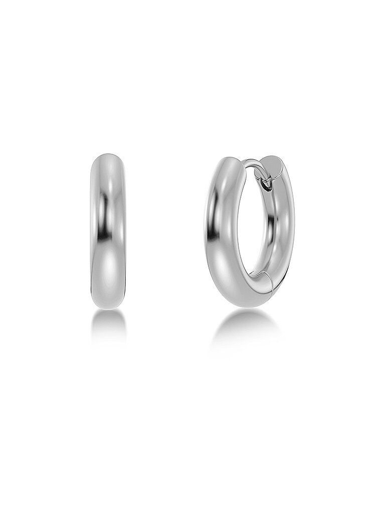 Ohrringe CHUNCKY HOOPS Small Steel silber damen