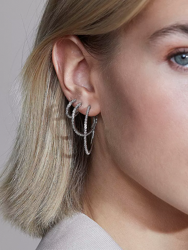 EDBLAD | Creolen TINSEL THIN CREOLES Small Steel | silber