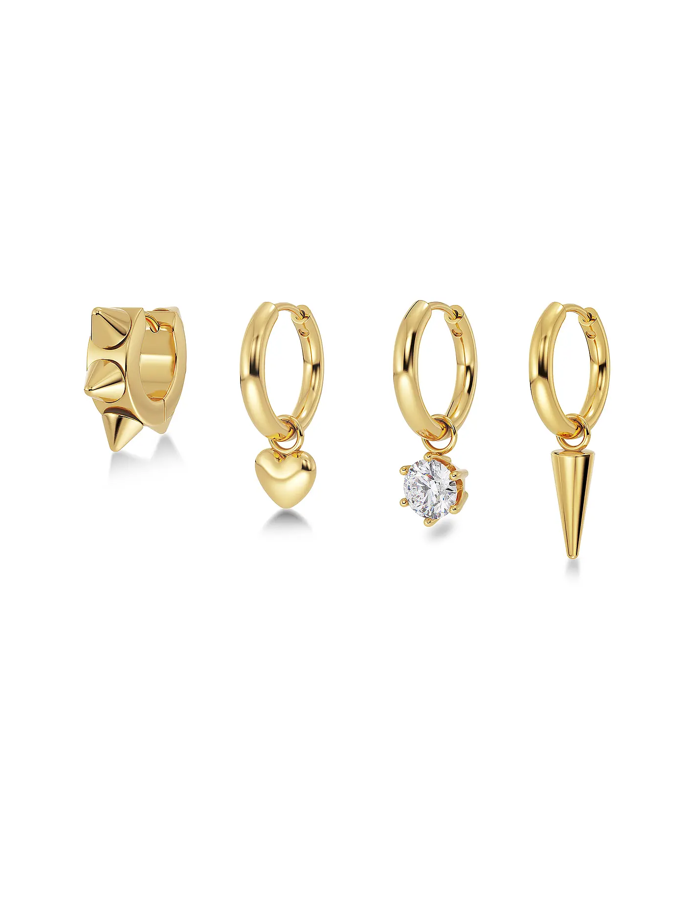 EDBLAD | Ohrringe PEAK HOOPS ICON ONE HEART  Gold | gold