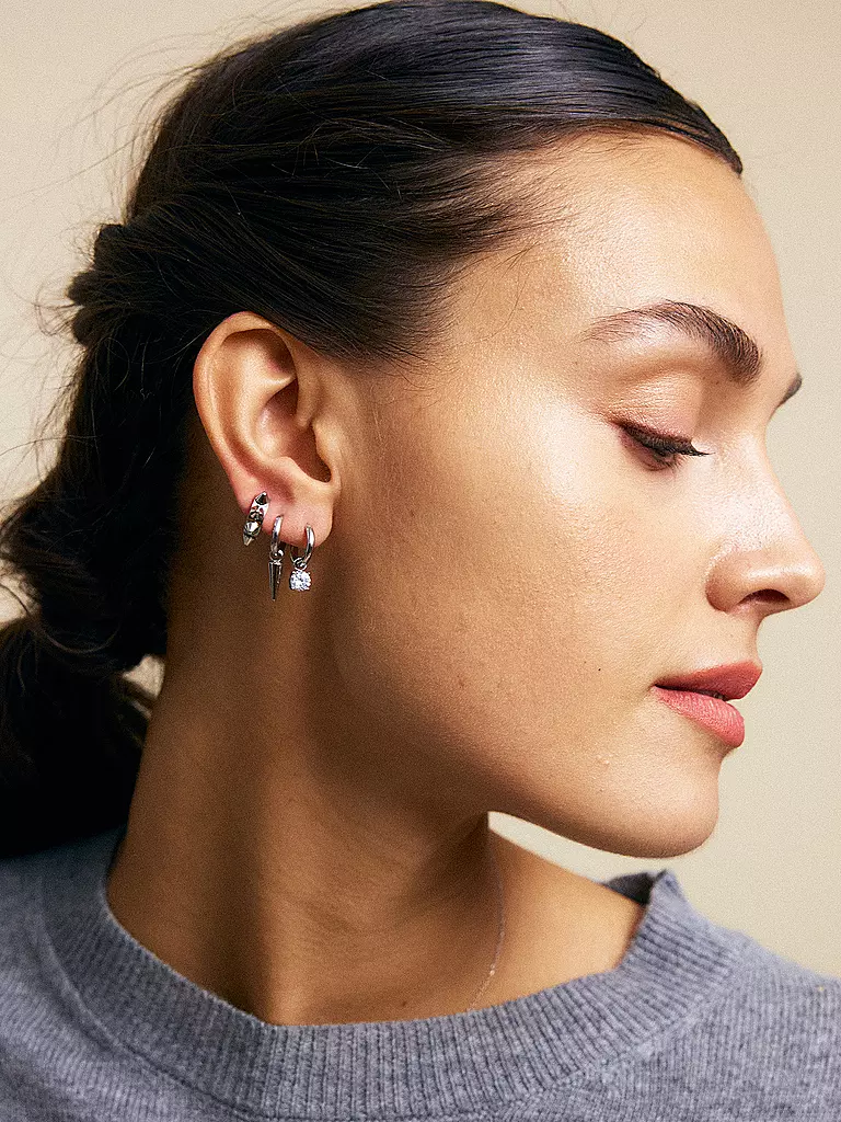 EDBLAD | Ohrringe PEAK HOOPS ICON ONE HEART Steel | gold