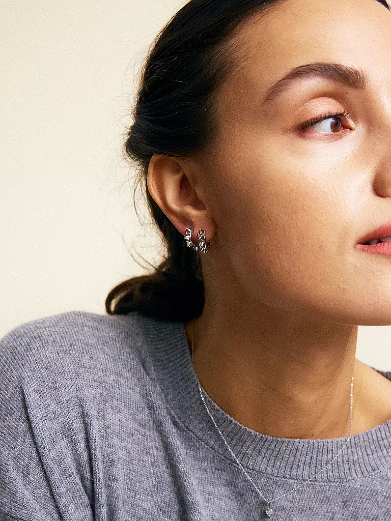 EDBLAD | Ohrringe PEAK HOOPS ICON Small Steel | silber