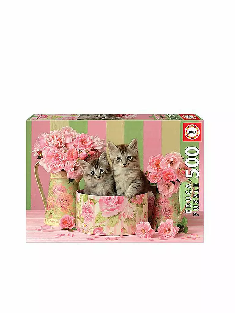 EDUCA | Kätzchen und Rosen 500 Teile Puzzle | keine Farbe