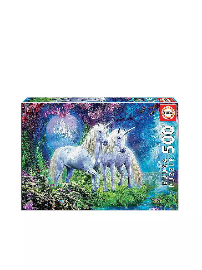 EDUCA | Puzzle - Einhörner im Wald 500 Teile | keine Farbe