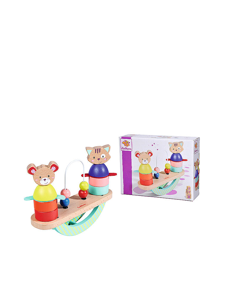 Eichhorn Scatola Incastro Friends – Gioco In Legno Per Bambini, 6x17x17 Cm, 4 Forme Colorate, FSC