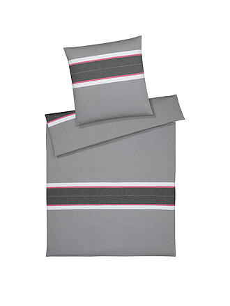 ELEGANTE | Flanell Bettwäsche WHITMAN 70x90cm/140x200cm Grau