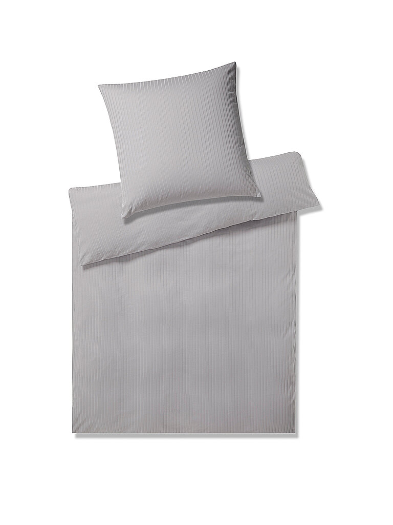 ELEGANTE Jersey Bettwäsche SOLID STRIPE 140/200CM Graphit  grau