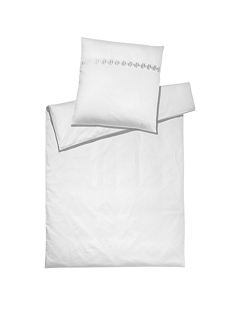ELEGANTE Satin Bettwäsche 70x90cm  / 140x200cm EL GRECO Weiss weiss