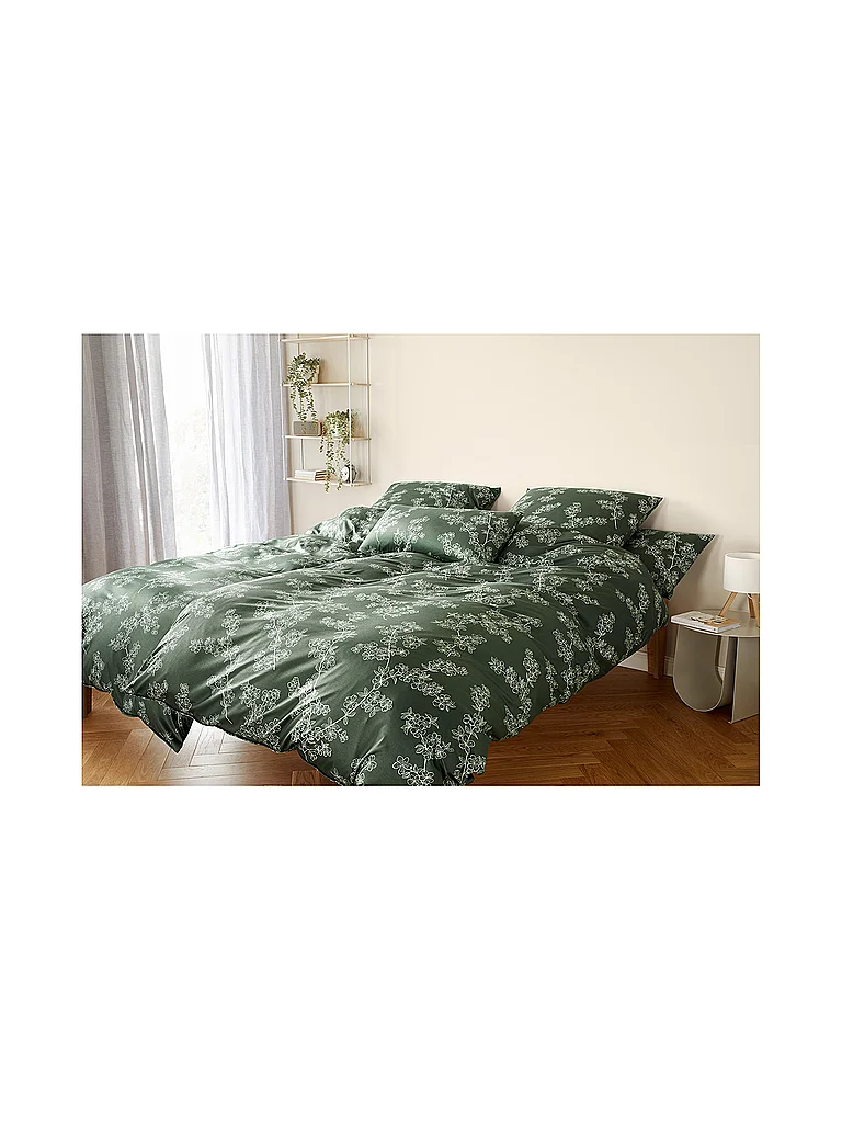 ELEGANTE Parure de lit en jersey CHERRY BLOSSOM 140x200cm H. Vert vert clair