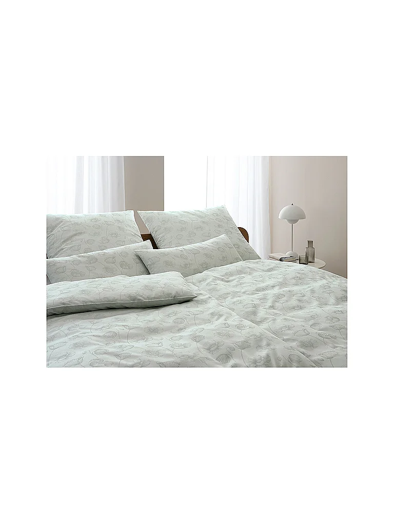 ELEGANTE Linge de lit en damas POPPY 70x90cm/140x200cm Vert pastel vert clair