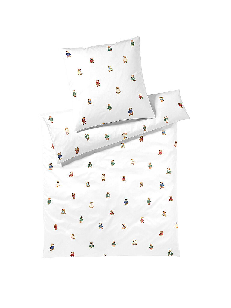 ELEGANTE Flanell Bettwäsche  TEDDY  70x90cm/140x200cm Weiss weiss