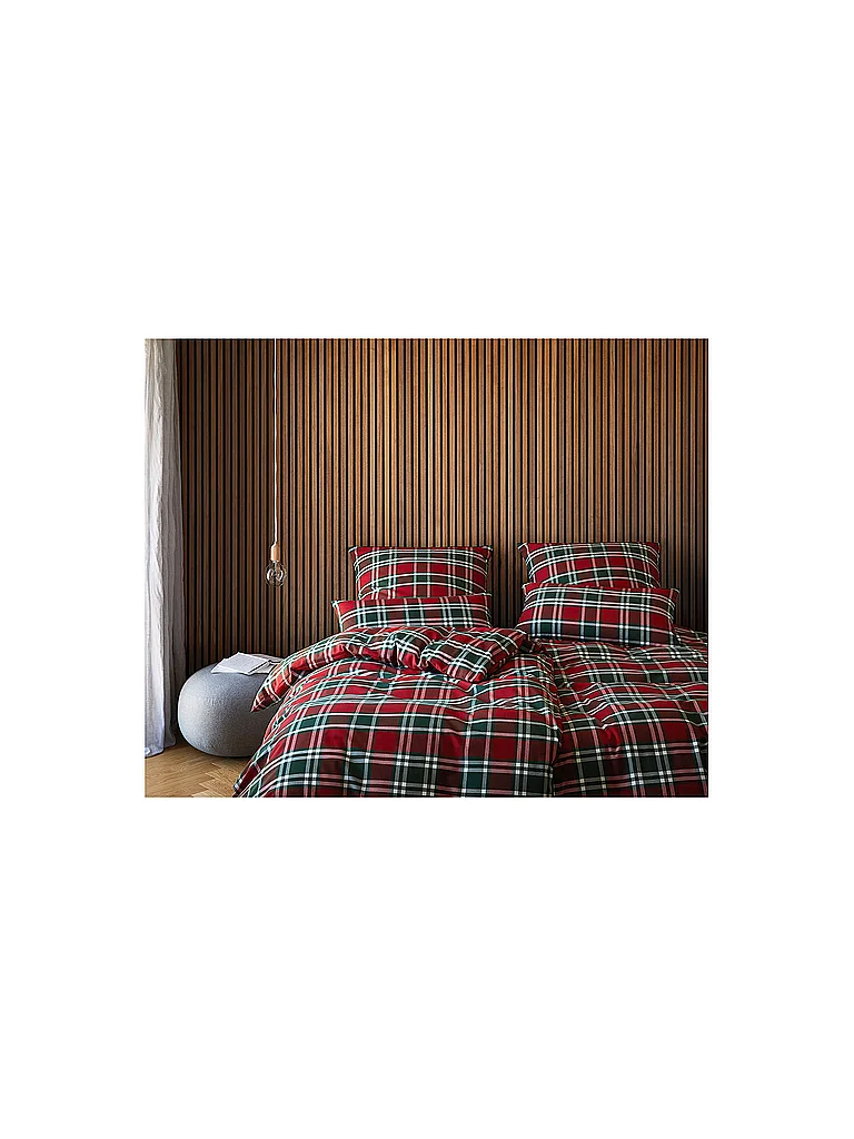 ELEGANTE Parure de lit en flanelle MANCHESTER 70x90cm/140x200cm Rouge rouge