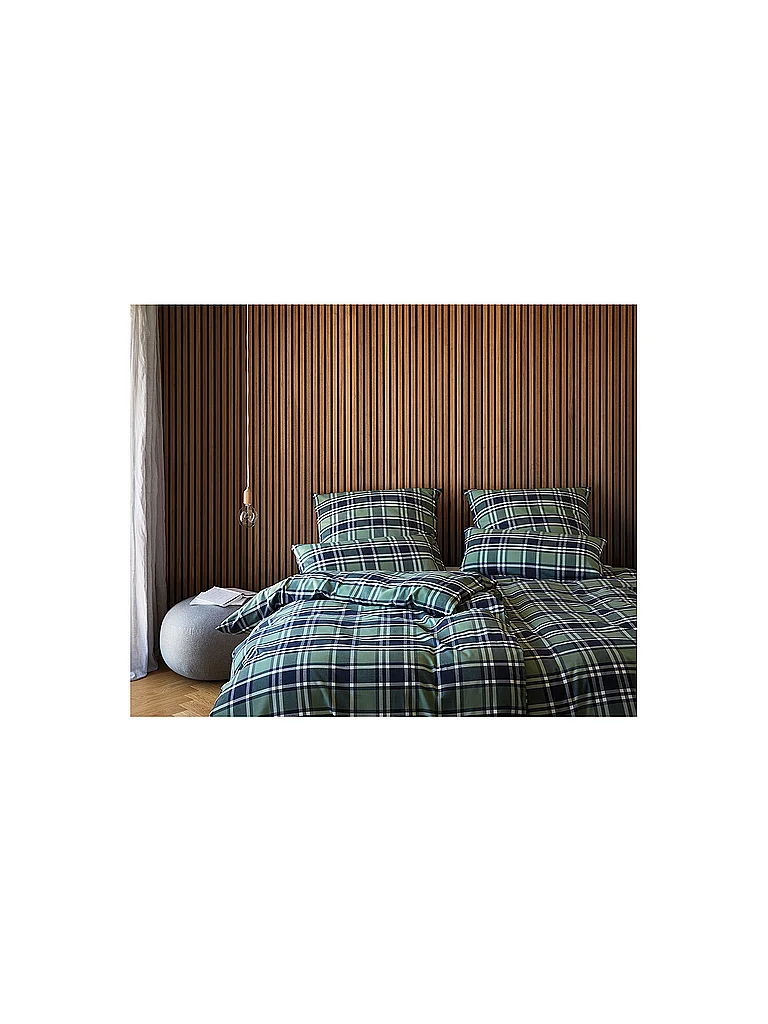 ELEGANTE Parure de lit en flanelle MANCHESTER 70x90cm/140x200cm Vert vert foncé