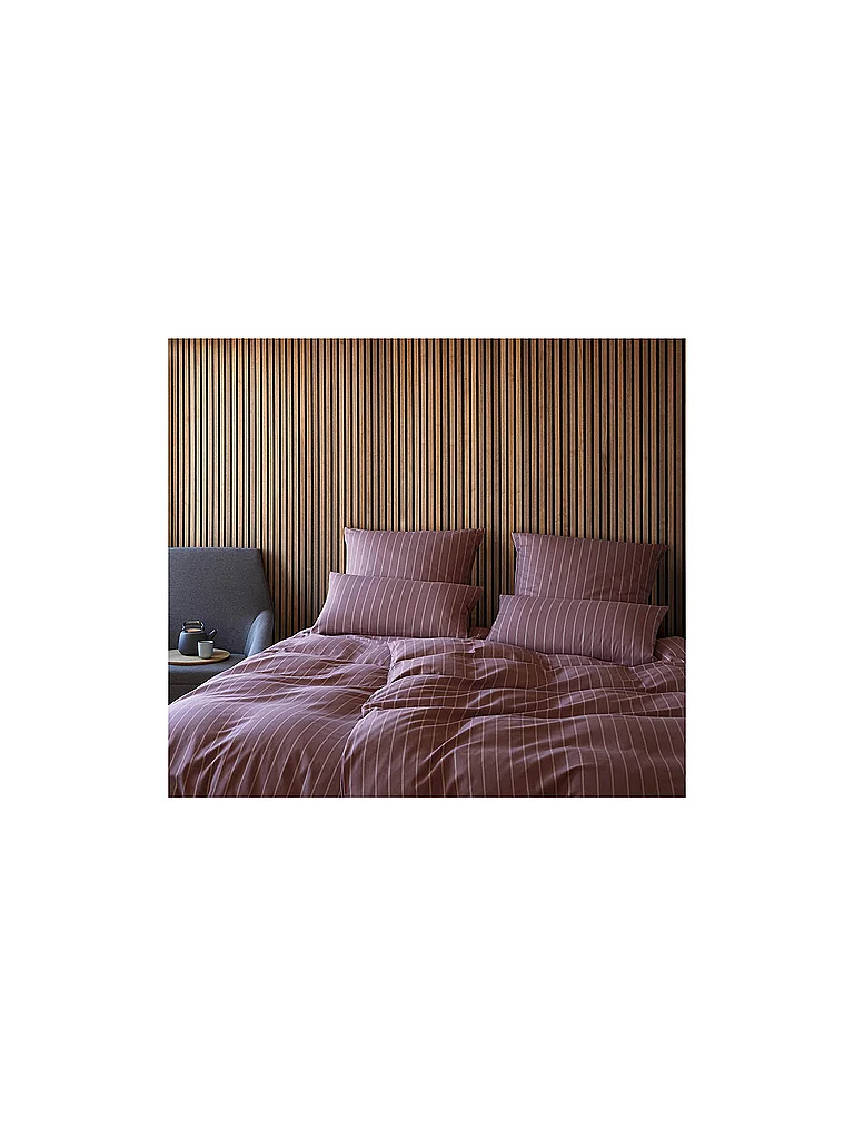 ELEGANTE Parure de lit en flanelle WINSTON 70x90cm/140x200cm Bois de rose baie