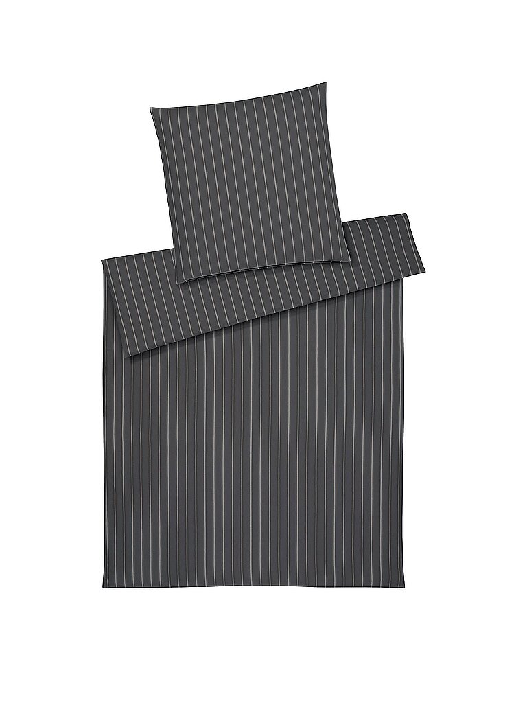 ELEGANTE Flanell Bettwäsche WINSTON 70x90cm/140x200cm Anthrazit grau
