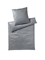 ELEGANTE | Jersey Bettwäsche SOLID 140/200CM Weiss  | grau
