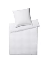 ELEGANTE | Jersey Bettwäsche SOLID STRIPE 140/200CM Graphit  | weiss