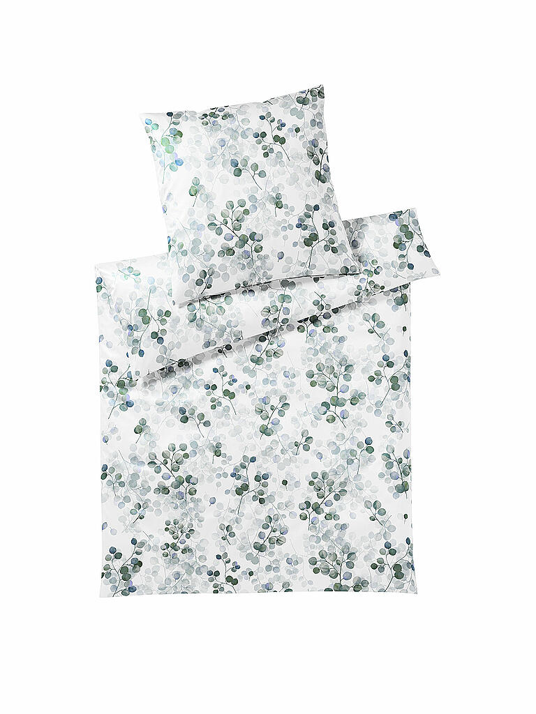 ELEGANTE | Satin-Bettwäsche "Eukalyptus" 70x90cm/140x200cm (Petrol) | petrol