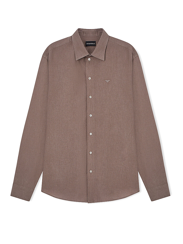 EMPORIO ARMANI Hemd Slim Fit hellbraun