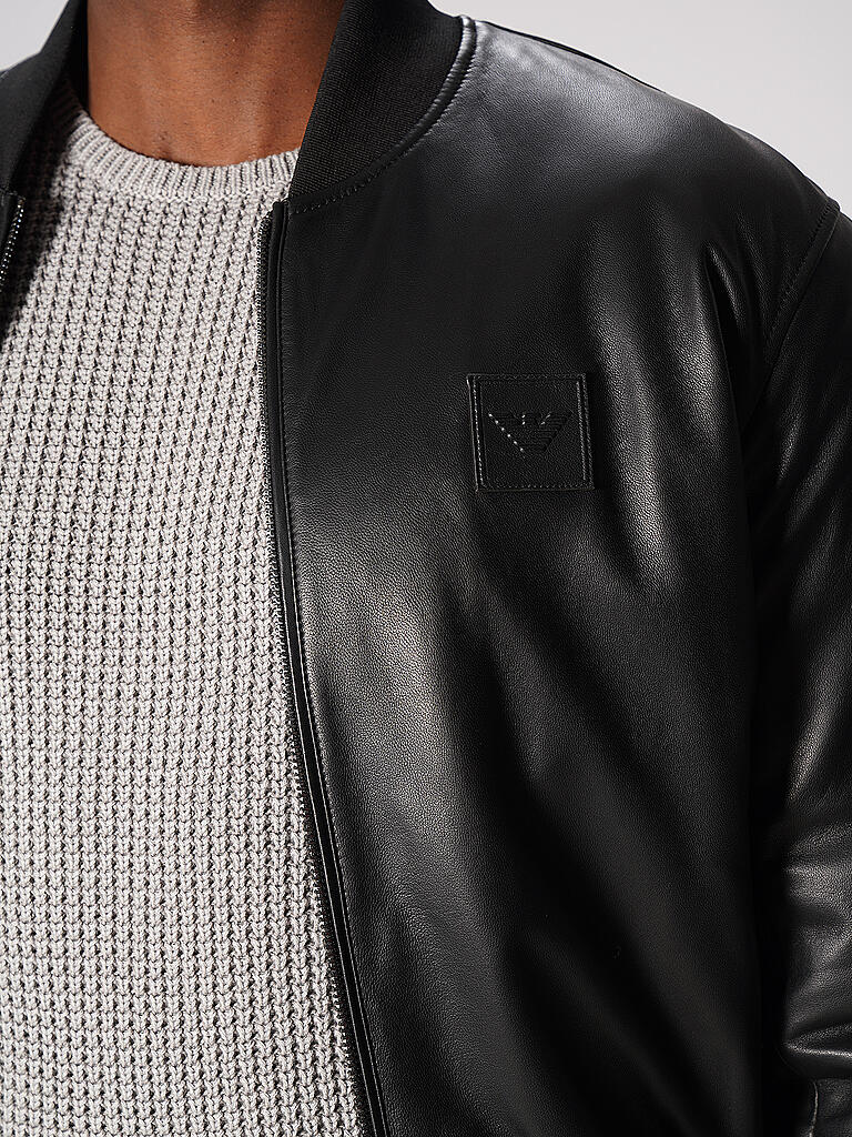 EMPORIO ARMANI Lederjacke schwarz
